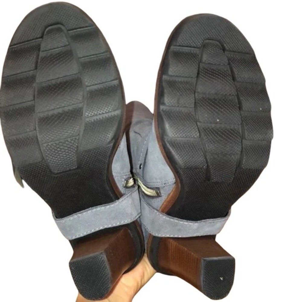 Talbots Sallie2-M Shadow‎ Grey Suede Tall Harness Boots Block Heel WoMens 7.5M - Picture 4 of 5